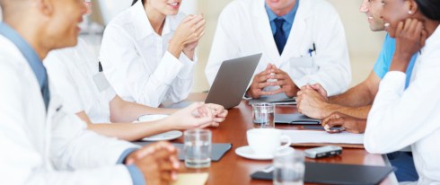 A meeting with the hospital staff